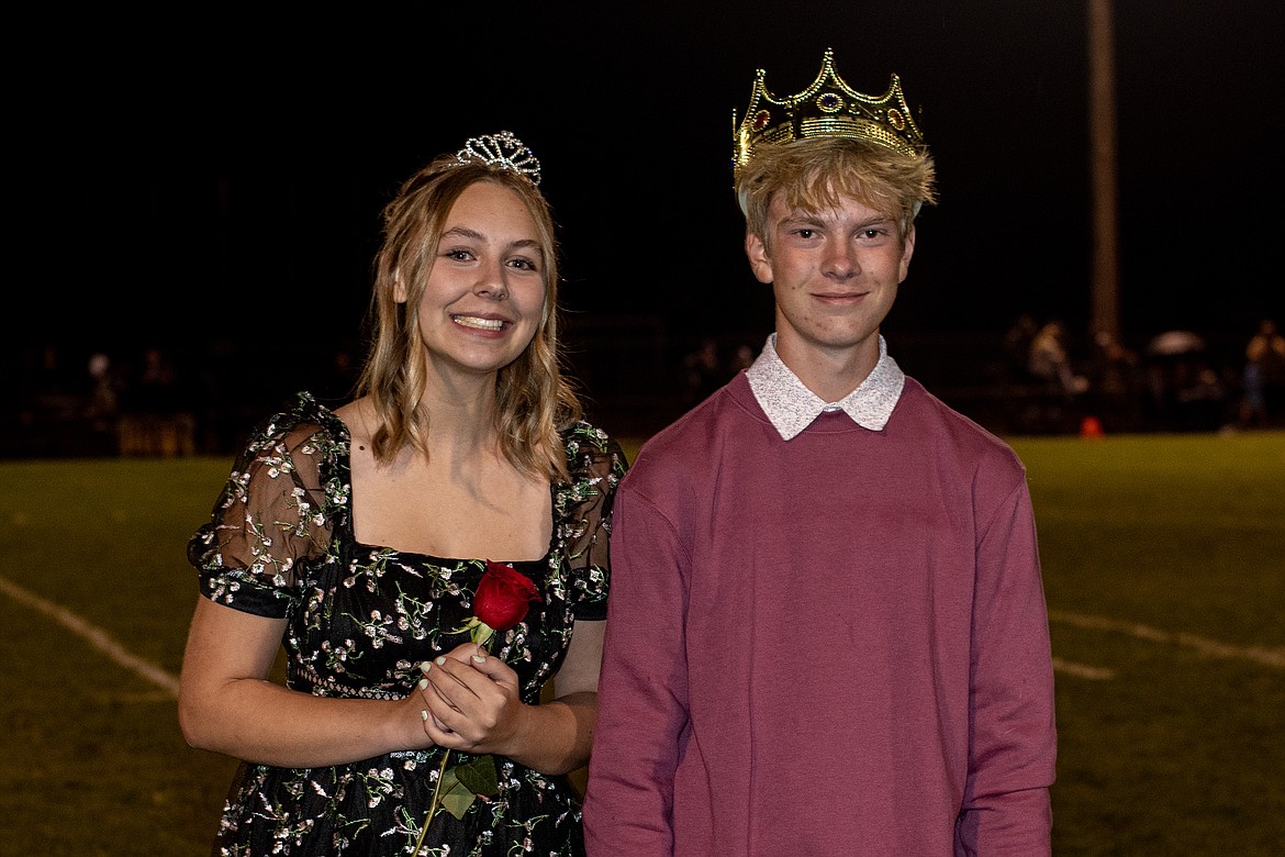 Junior homecoming princess Kianna Mitchell and prince Carson Settles. Other junior candidates included Lauren Rogers, Ciara Robison, Oliver Kress and Winslow Peters.