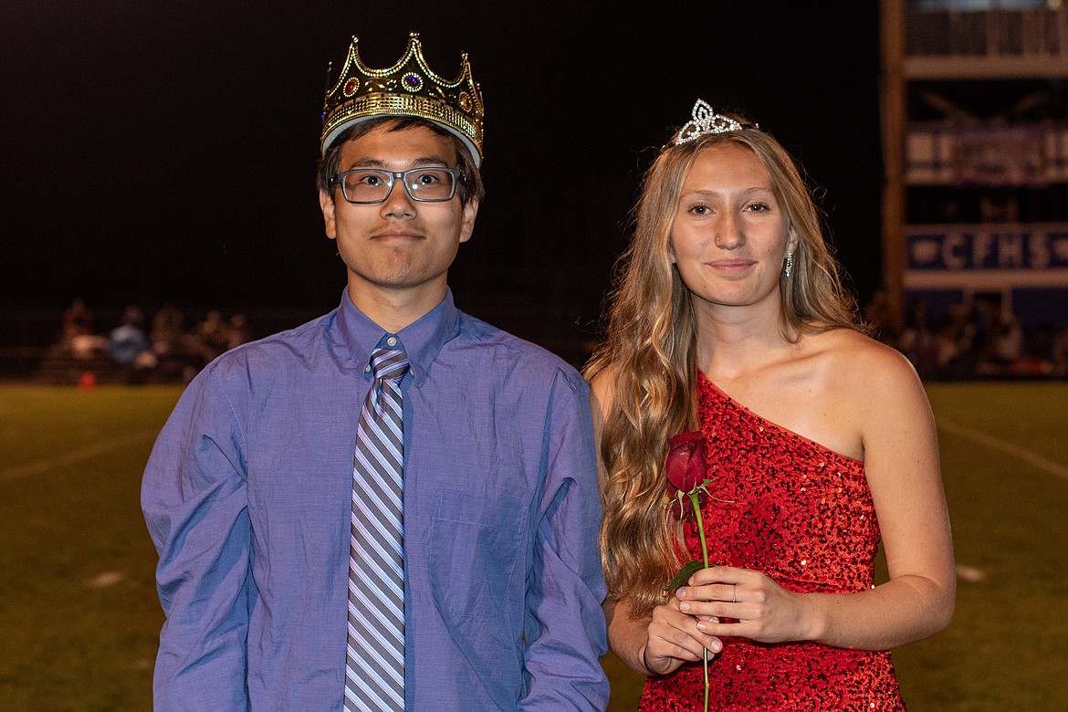 Sophomore prince Alston Olson and princess Kajsa Mohr. Other sophomore candidates included Mila Johns, Fiona Bryant,  Easton Brooks and Bjorn Pederson. (Avery Howe photo).