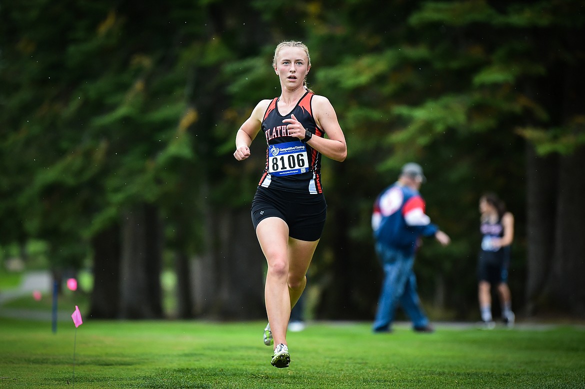 Flathead's Josie Wilson placed second in the girls race at the Whitefish Invite at Whitefish Lake Golf Club on Tuesday, Sept. 26. (Casey Kreider/Daily Inter Lake)