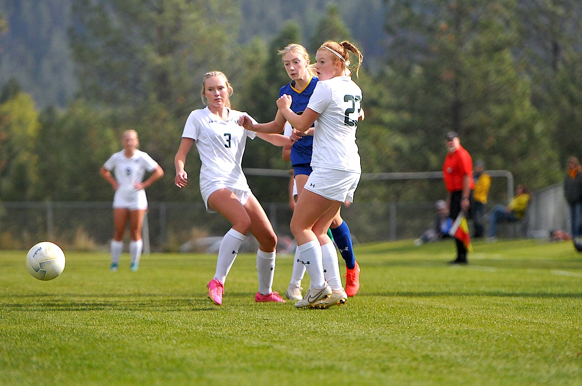Libby's Morgan Hayes goes against Whitefish in the Sept. 23 game at J. Neils Memorial Park. (Hannah Chumley/ The Western News)