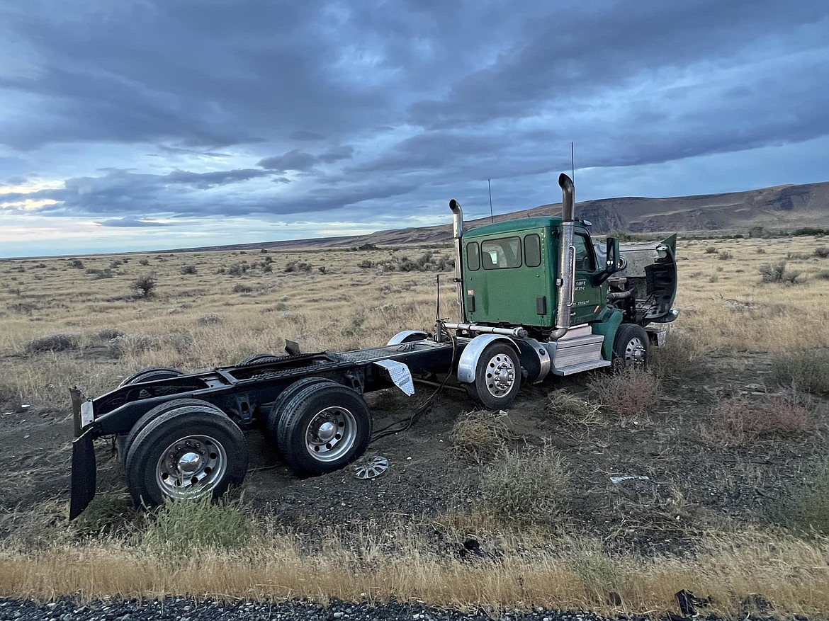 Nobody was hurt when a semi went off the road on SR 243 near the Vernita Bridge early Tuesday morning.