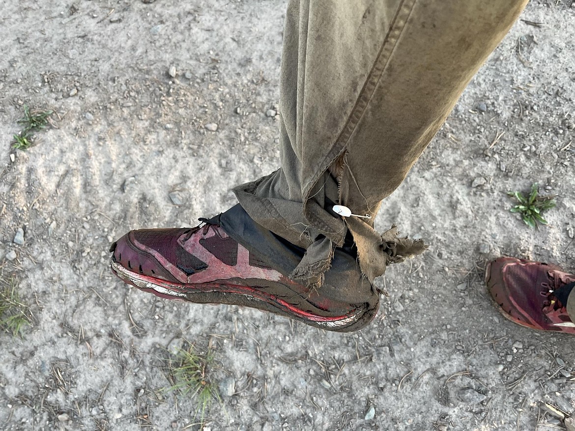 Brendan Hickman's pants after hiking 1,500 miles on the Continental Divide Trail. (photo provided)