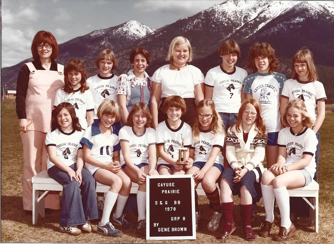 The 1978 Cayuse Prairie School girl's basketball team.