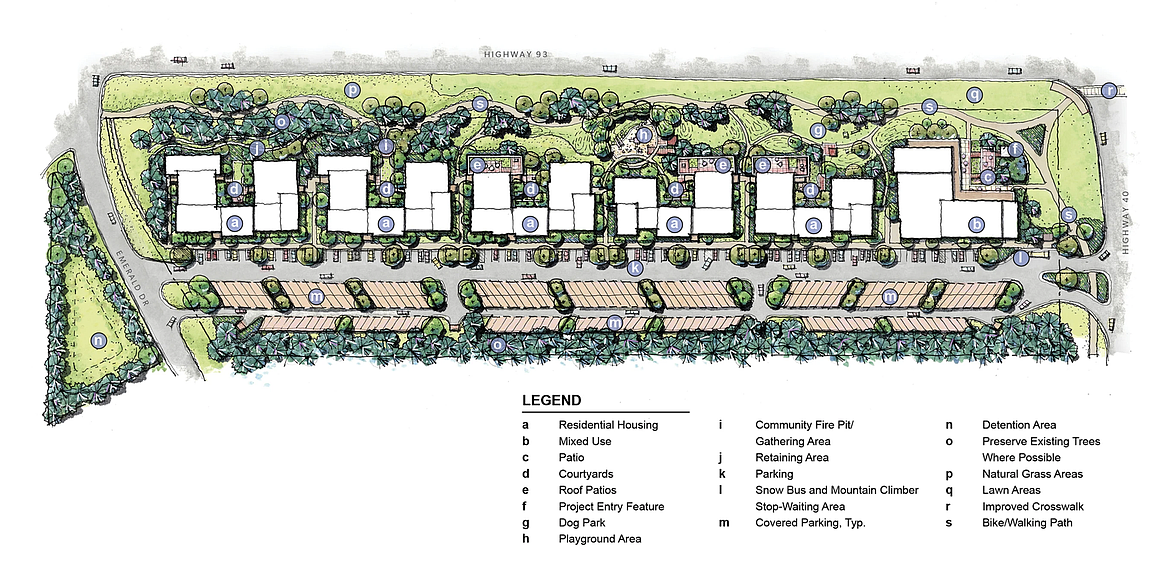 An overview of the proposed Alpine 93/40 development south of Whitefish.