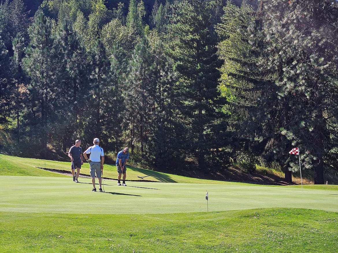 Golfers are pictured taking part in the 15th annual Fry Healthcare Foundation Golf Tournament, which raised an impressive $8,350.