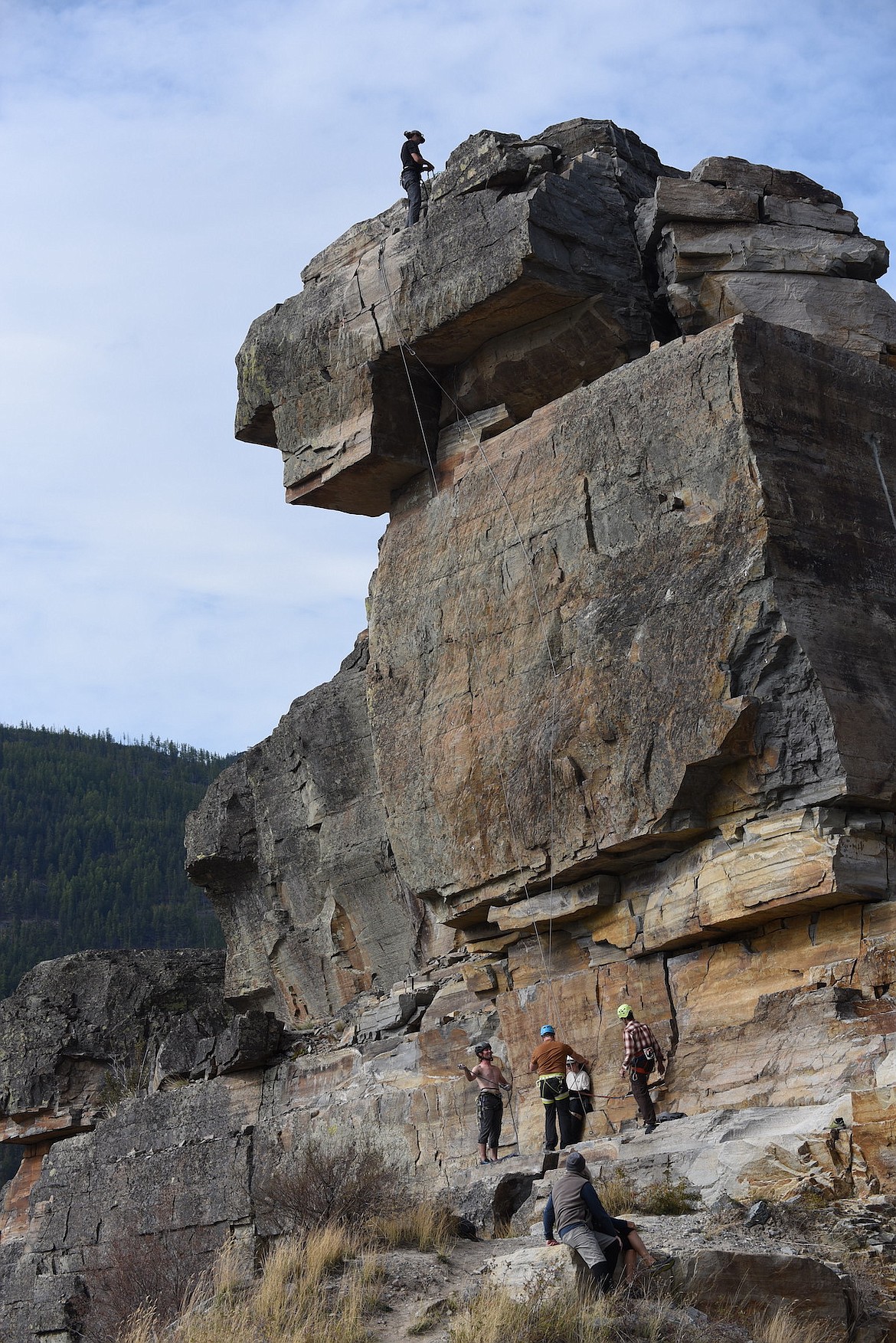 Last weekend's Koocanusa Krank hosted more than 100 rock climbers at the Stone Hill Climbing Area on Highway 37 south of Eureka on Saturday, Sept. 23. (Scott Shindledecker/The Western News)