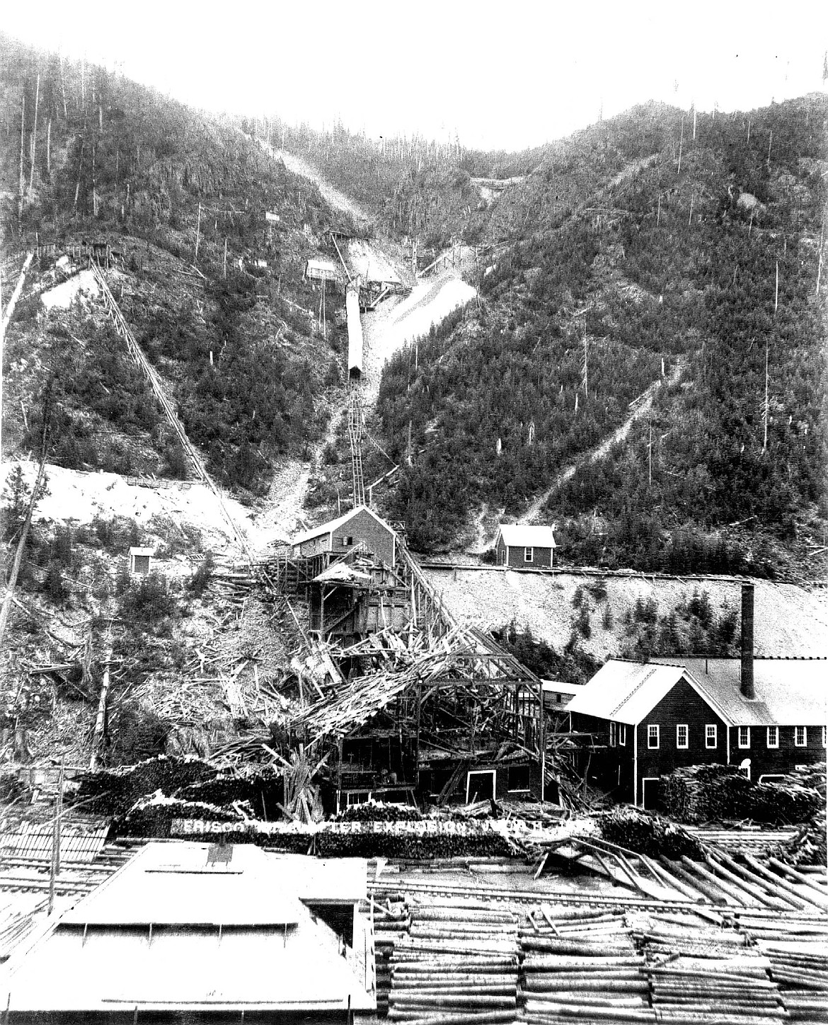 The Frisco Mill after it was destroyed by dynamite.