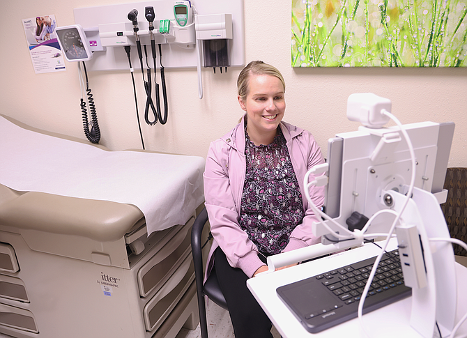 Kootenai Clinic Rheumatology patient, Stephanie Vickhammer, meets with her rheumatology provider through virtual care.