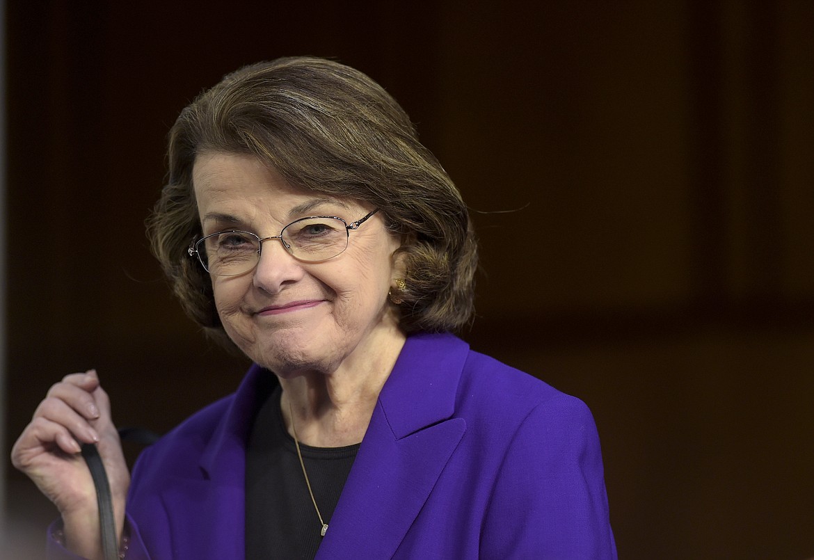 The Senate Judiciary Committee's ranking member Sen. Dianne Feinstein, D-Calif. returns on Capitol Hill in Washington, March 22, 2017, to hear testimony from Supreme Court Justice nominee Neil Gorsuch. Democratic Sen. Dianne Feinstein of California has died. She was 90. (AP Photo/Susan Walsh, File)