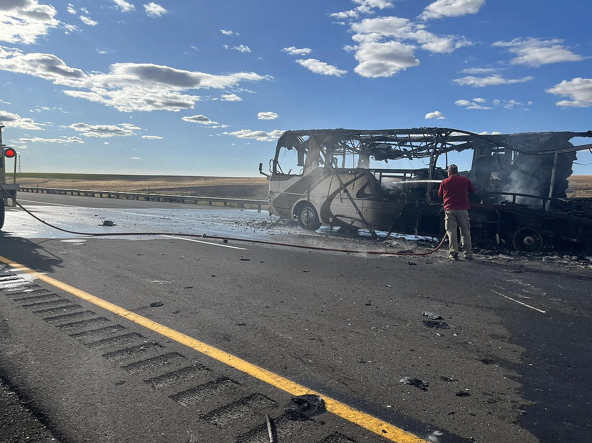 Nobody was hurt when a motor home caught fire Sunday in Adams County at U.S. 395 and SR 26, according to the Adams County Sheriff’s Office.