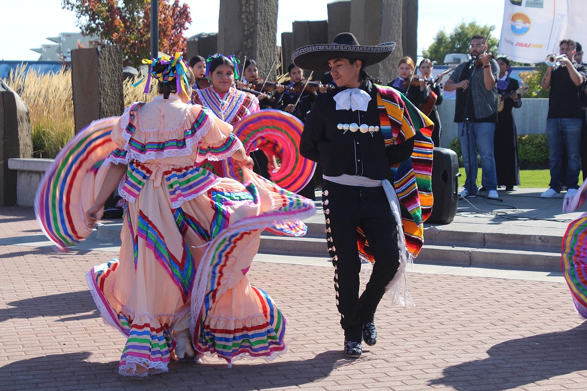 Dancers with Corazon de Mexico, Wenatchee, demonstrate some of the traditions of old Mexico during the UMANI Festival.