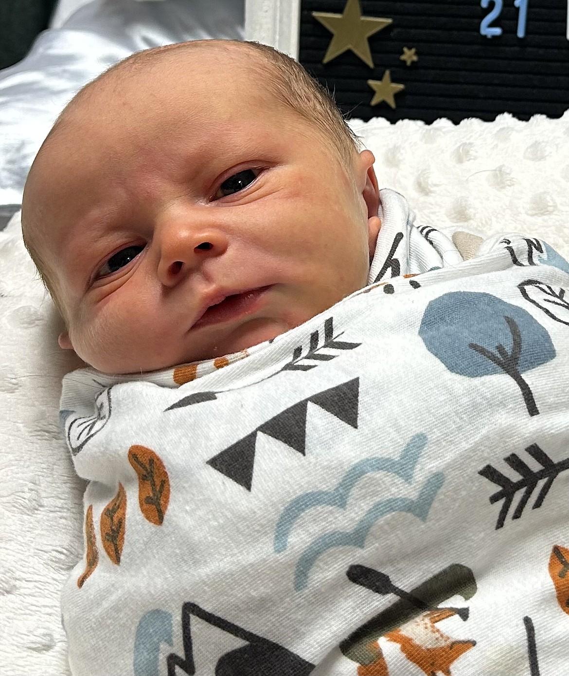 Andrew Reid Woods was born Aug. 28, 2023 at Clark Fork Valley Hospital.
He was 7 pounds, 0.9 ounces and was 21 inches in length.
Parents are Olivia Luckett and Matthew Woods.
Maternal grandparents are Richard and Theresa Luckett, and paternal grandparents are Jack and Terrie Woods.