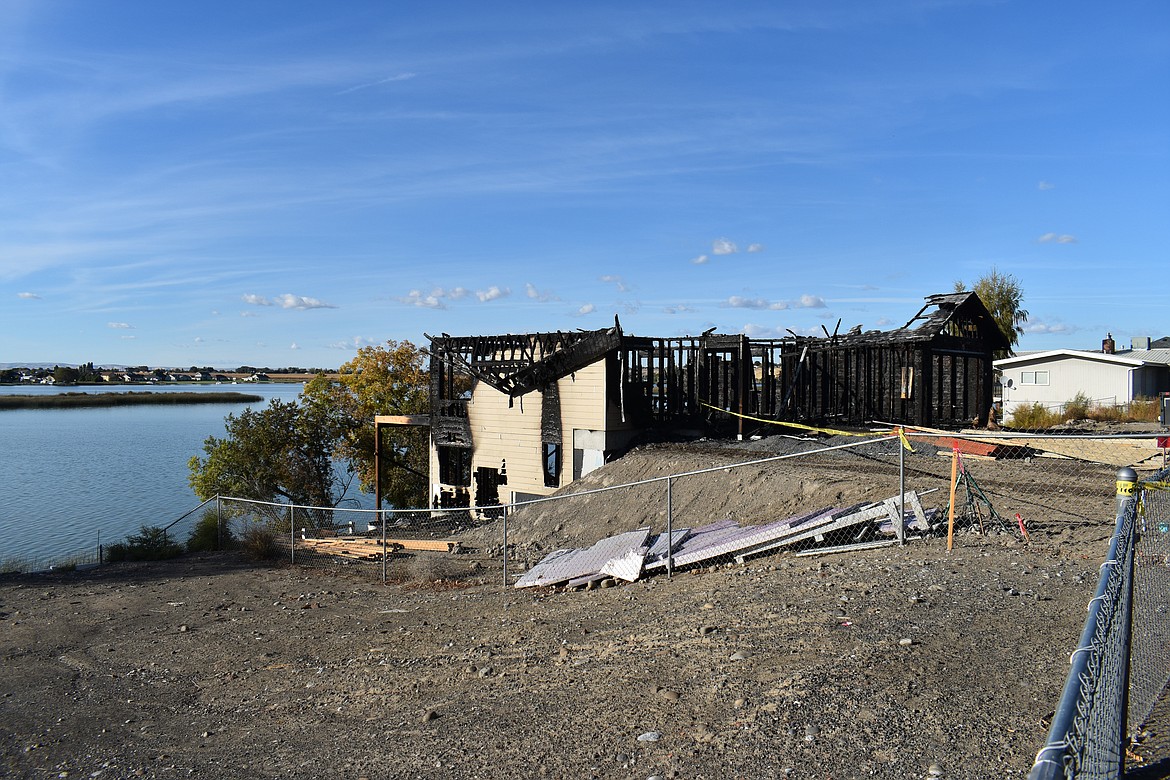 Arson was listed as the cause of the fire that destroyed this home on Marine Drive in Moses Lake early Tuesday morning.