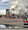 Semi burns at Moses Lake truck stop