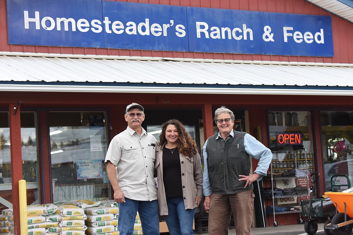Brad and Lisa Wofford, left, are the new owners of Homesteaders Ranch and Feed Supply in Libby. The Georgia couple have lived in the area for 2 1/2 years. Former owner Jamie Brebner ran the store after buying it in 2001. (Scott Shindledecker/The Western News)