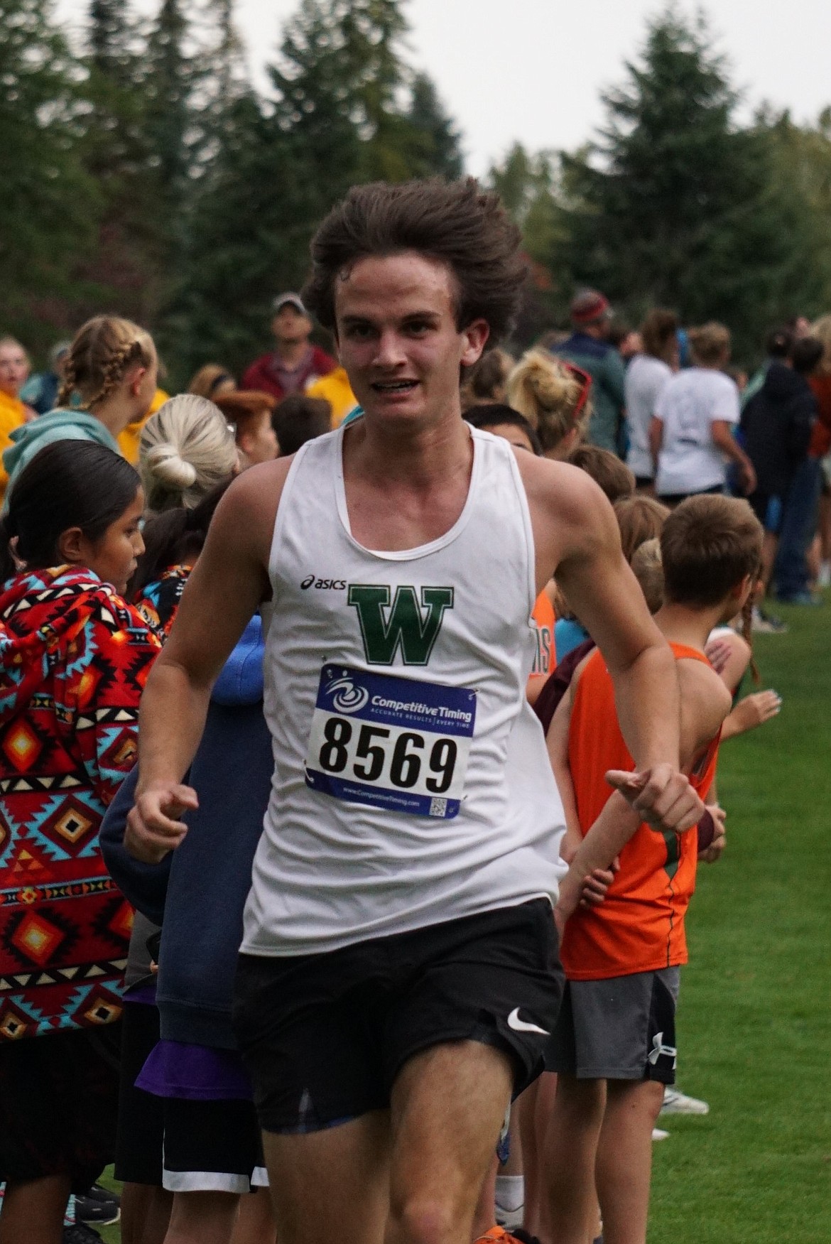 Junior, Simon Douglas, clocks a 17:13 for the boys, and a top ten finish at the Whitefish Invitational on Tuesday. (Photo provided)