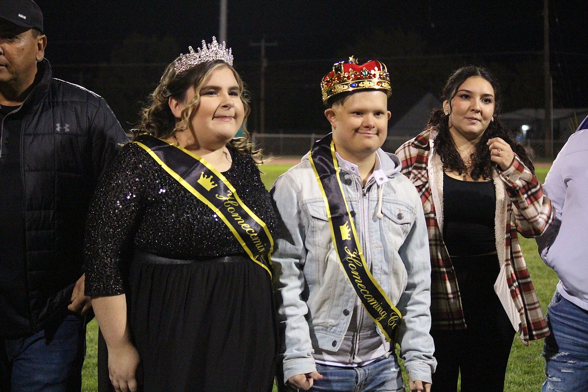 Julia Alavarez, left, and Andrew Arellano, right  were chosen as the duchess and duke of Othello High School Homecoming court.