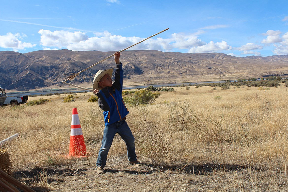 The trick to success throwing a spear with an atlatl is to take careful aim.