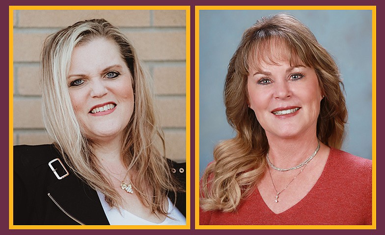 Amy Breitenstein, left, is challenging incumbent Shannon Hintz for a seat on the Moses Lake School Board.