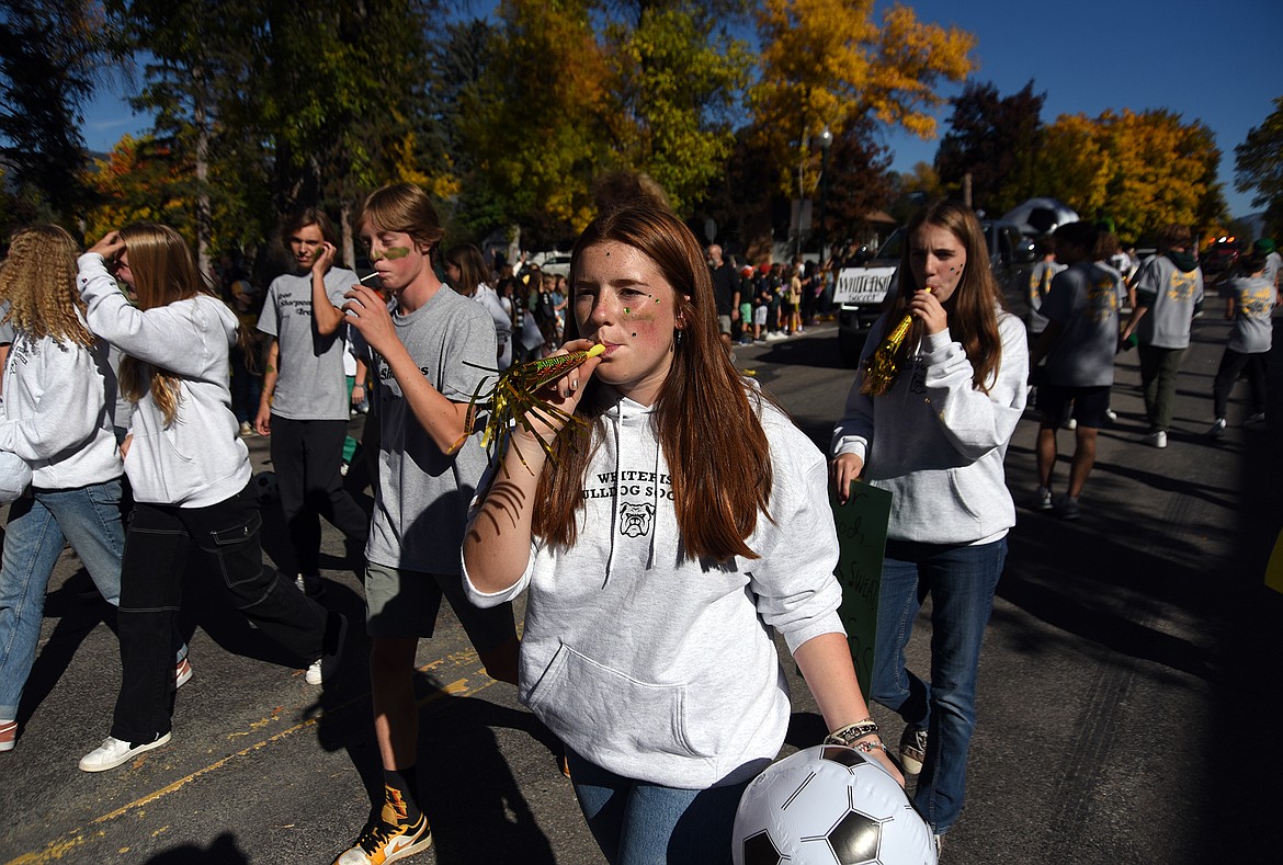 The Whitefish High School homecoming parade makes its way through town on Friday, Oct. 6, 2023. (Matt Baldwin/Whitefish Pilot)