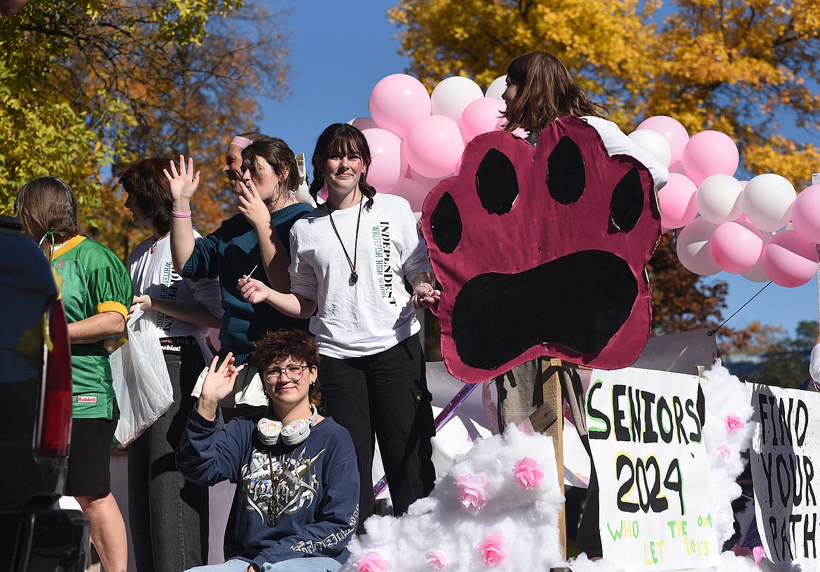 The Whitefish High School homecoming parade makes its way through town on Friday, Oct. 6, 2023. (Matt Baldwin/Whitefish Pilot)