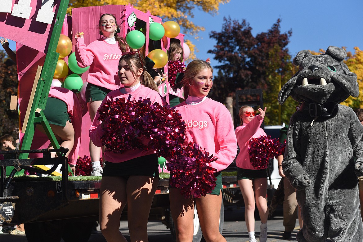 The Whitefish High School homecoming parade makes its way through town on Friday, Oct. 6, 2023. (Matt Baldwin/Whitefish Pilot)