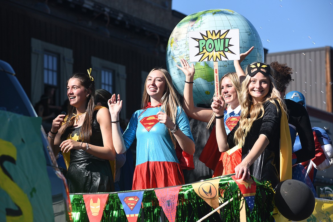 The Whitefish High School homecoming parade makes its way through town on Friday, Oct. 6, 2023. (Matt Baldwin/Whitefish Pilot)