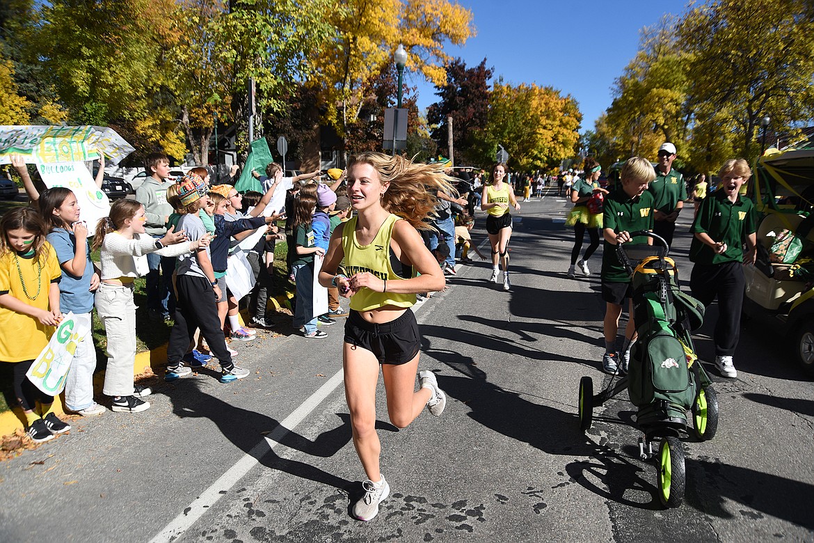 The Whitefish High School homecoming parade makes its way through town on Friday, Oct. 6, 2023. (Matt Baldwin/Whitefish Pilot)