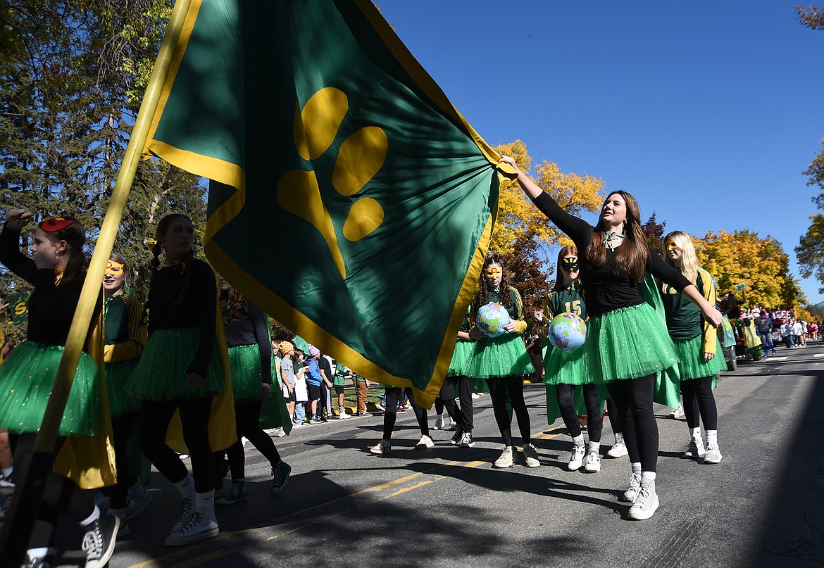 The Whitefish High School homecoming parade makes its way through town on Friday, Oct. 6, 2023. (Matt Baldwin/Whitefish Pilot)