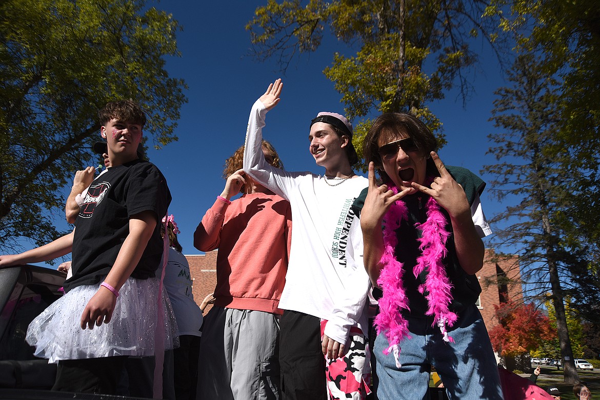 The Whitefish High School homecoming parade makes its way through town on Friday, Oct. 6, 2023. (Matt Baldwin/Whitefish Pilot)