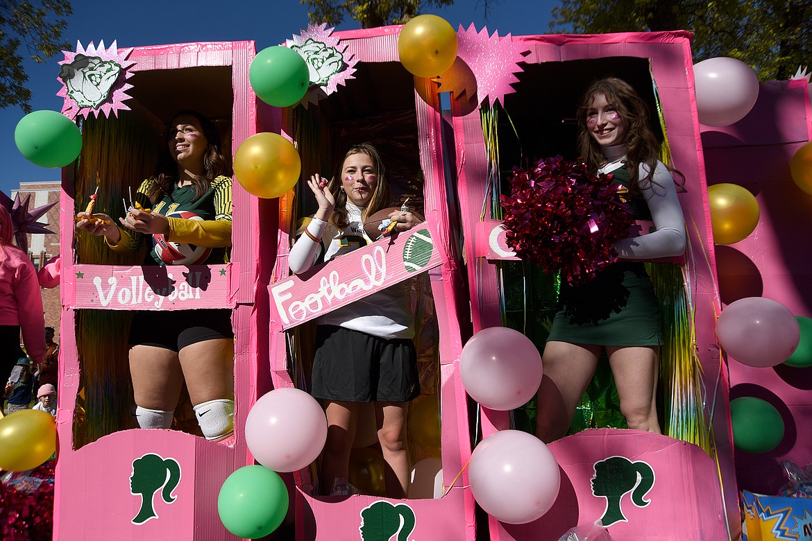 The Whitefish High School homecoming parade makes its way through town on Friday, Oct. 6, 2023. (Matt Baldwin/Whitefish Pilot)