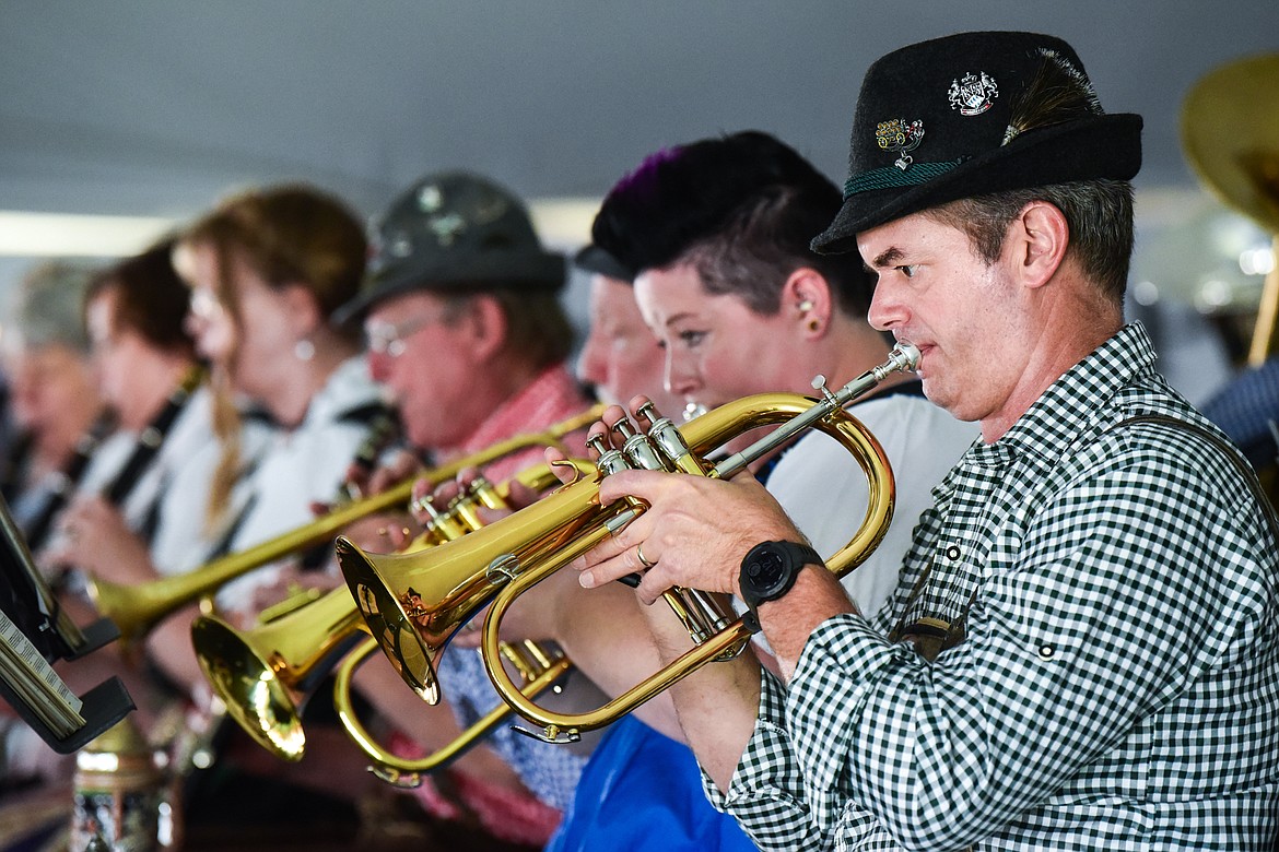 Musicians with The Bavarian Echoes play a variety of waltzes and polkas during The Great Northwest Oktoberfest in Whitefish on Saturday, Oct. 7. (Casey Kreider/Daily Inter Lake)