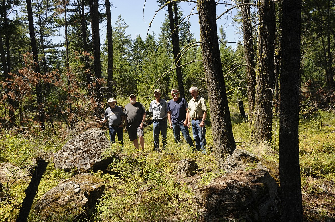 Bob Brown, Rick Weaver, Brian Sommers, Eric Hanson and Neil Hanson at Medicine Rock near Rollins. (Rick Weaver photo)