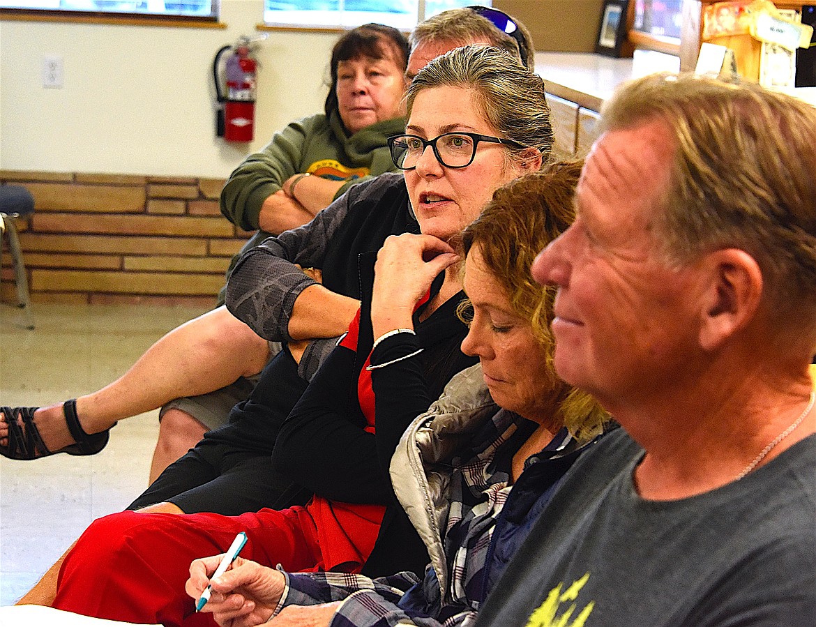 Community members (L-R) Gene Vey, Carlene Vey and Amy Simpson, along with Ronan City Council member Ellen Kaphammer, attended the Ronan Planning board meeting on Oct. 4. A proposed new 221-lot subdivision was on the agenda. (Berl Tiskus/Leader)