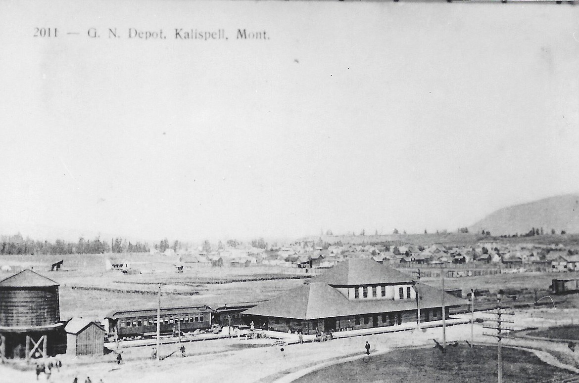 The old Kalispell railyard. (Photo courtesy of the Northwest Montana History Museum)