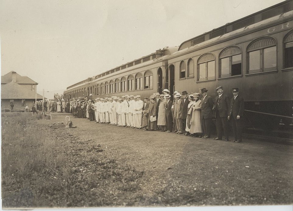 The old Kalispell railyard. (Photo courtesy of the Northwest Montana History Museum)