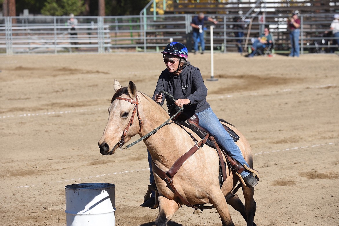 Libby's Barb Crismore competed at the Libby Saddle Club's O-Mok-See event last weekend at J. Neils Memorial Park. (Scott Shindledecker/The Western News)