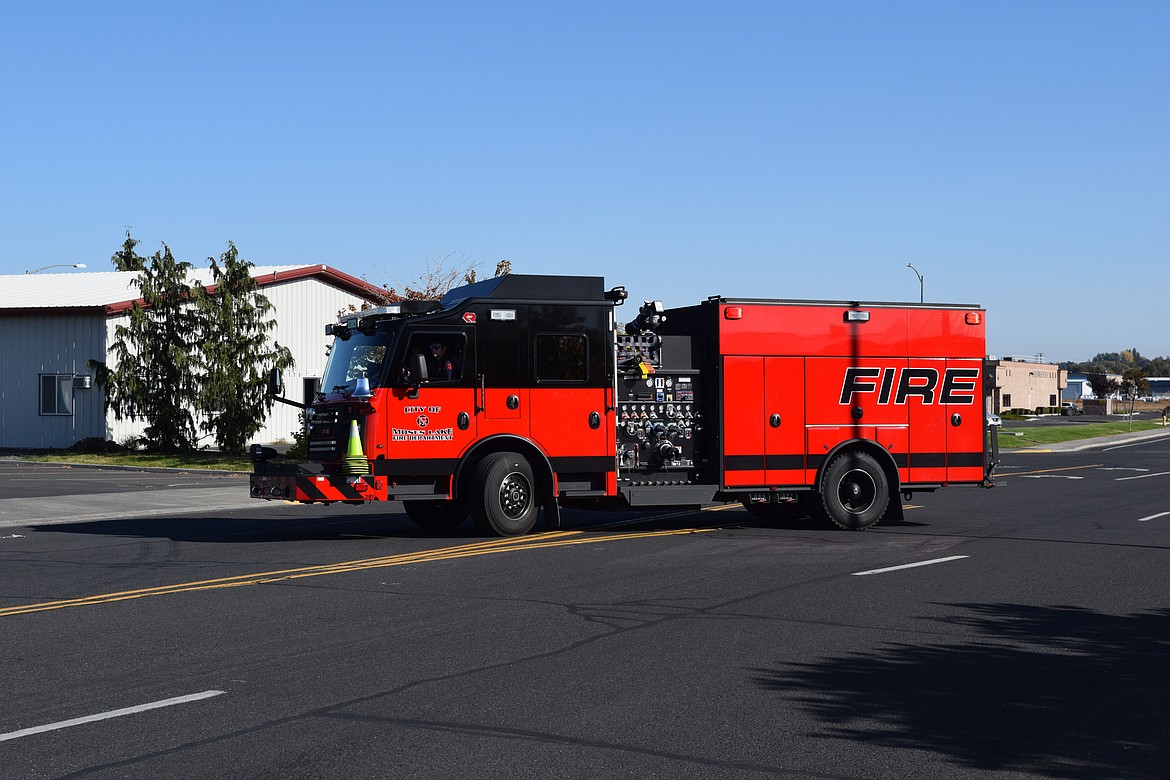 The city of Moses Lake is working to look at how it might fund additional fire stations to ensure residents receive prompt responses from the Moses Lake Fire Department as the city continues to grow. Above, a fire truck pulls out of the MLFD station on Third Avenue Thursday morning. Officials indicate the city could use two more stations to ensure quality service.