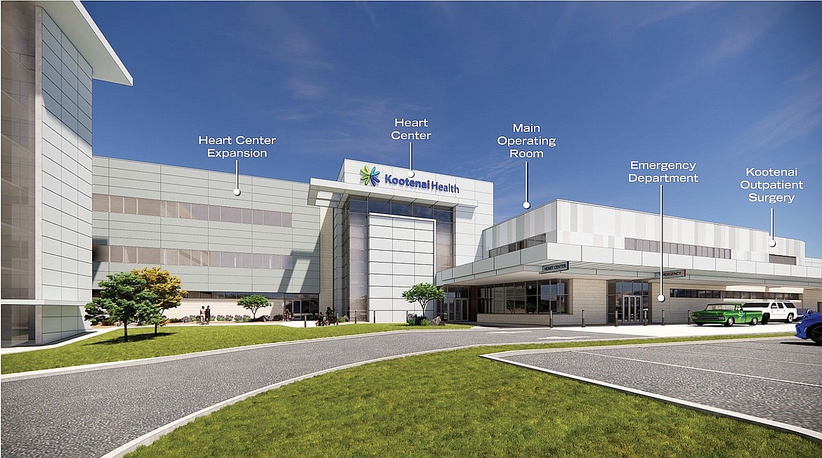 An artist's depiction of the Heart Center expansion at Kootenai Health.