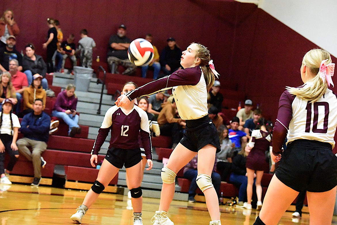 Troy freshman Addyson Fisher competes against Superior in a match on Thursday, Oct. 12. (Scott Shindledecker/The Western News)