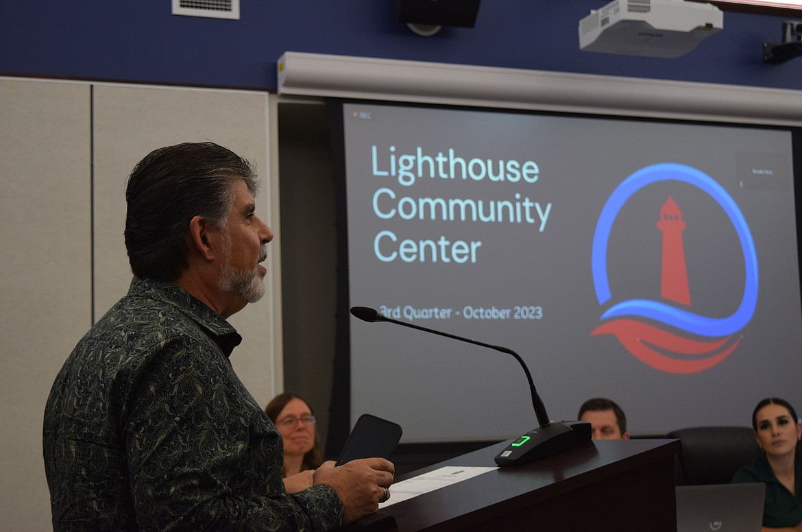 Bethel Assemblies of God Senior Pastor Samuel Garza, who started Lighthouse Café with his family, addresses the Othello City Council during the Oct. 9 regular meeting.