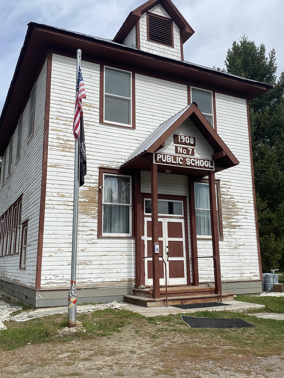 The Old DeBorgia Schoolhouse before its recent exterior makeover.