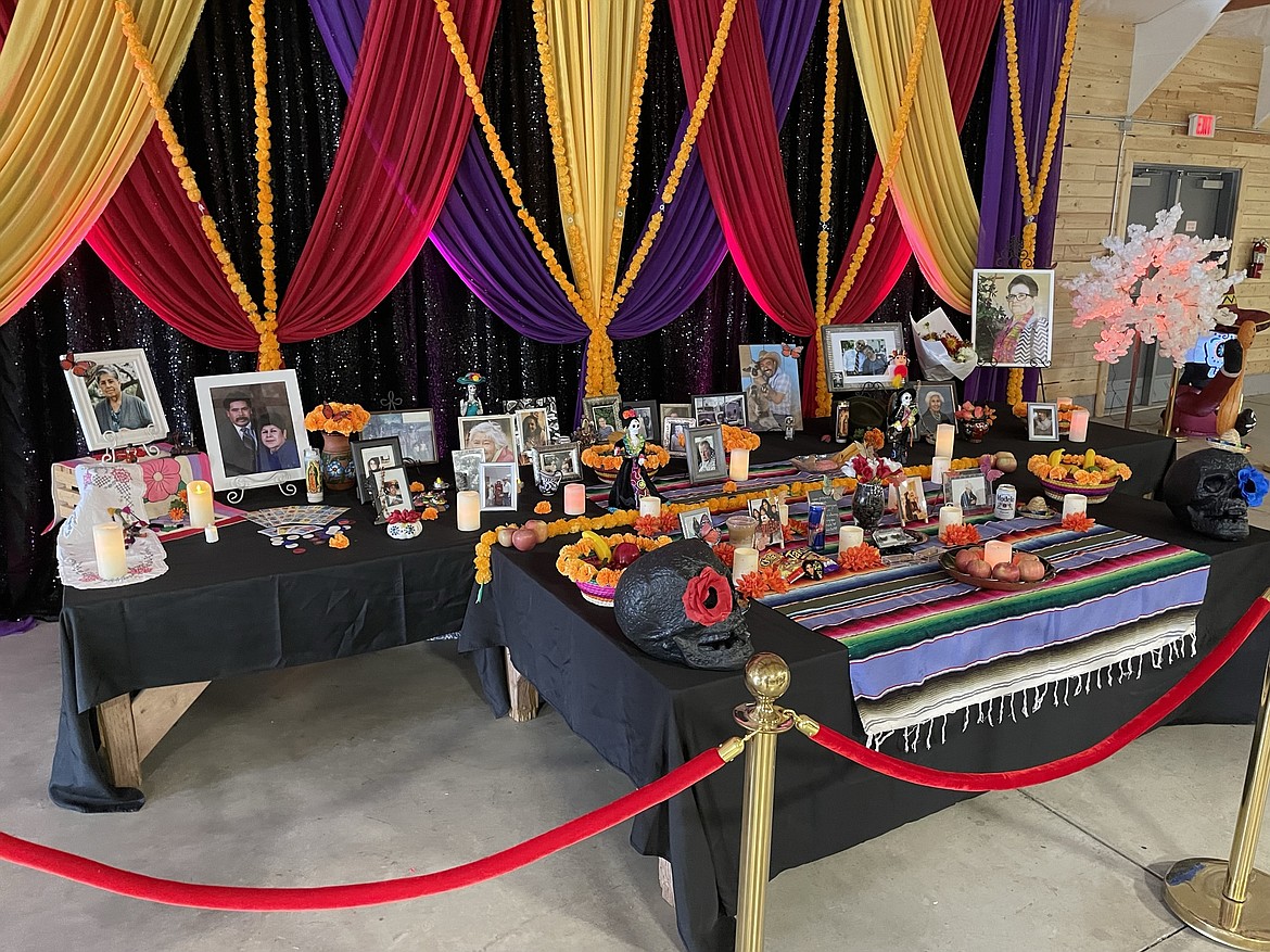 The community altar, pictured, at the 2022 Moravida Festival in Moses Lake celebrated loved ones who have passed away. To contribute to the community altar, individuals can register with the fairgrounds online.