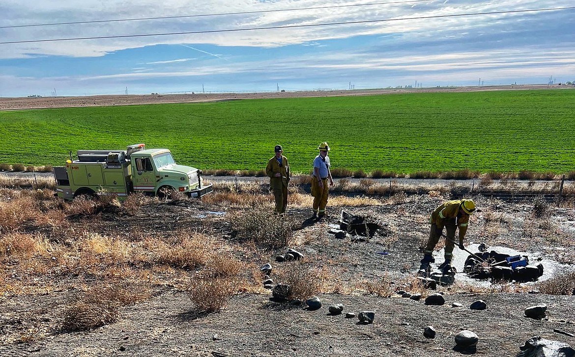 Grant County Fire District 13 firefighters put out several wildfires recently, including this one off Dodson Road.