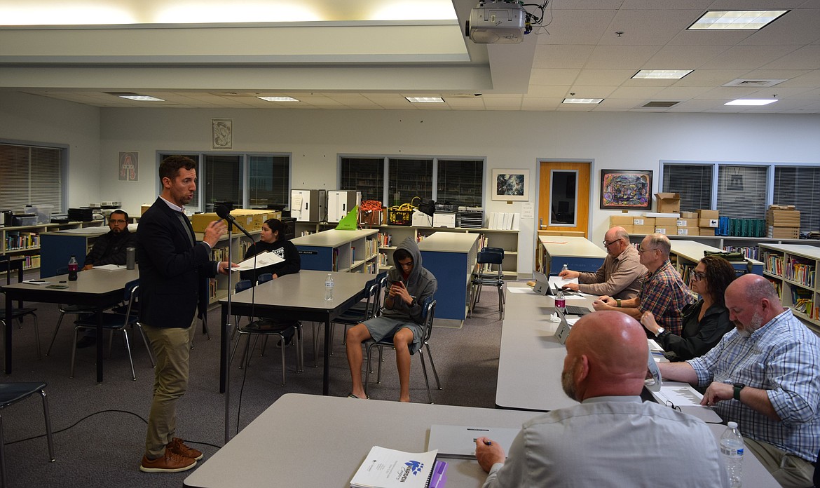 D.A. Davidson & Co. Managing Director Cory Plager addressed the Warden School Board Thursday evening regarding Warden’s options for upcoming levy renewals.