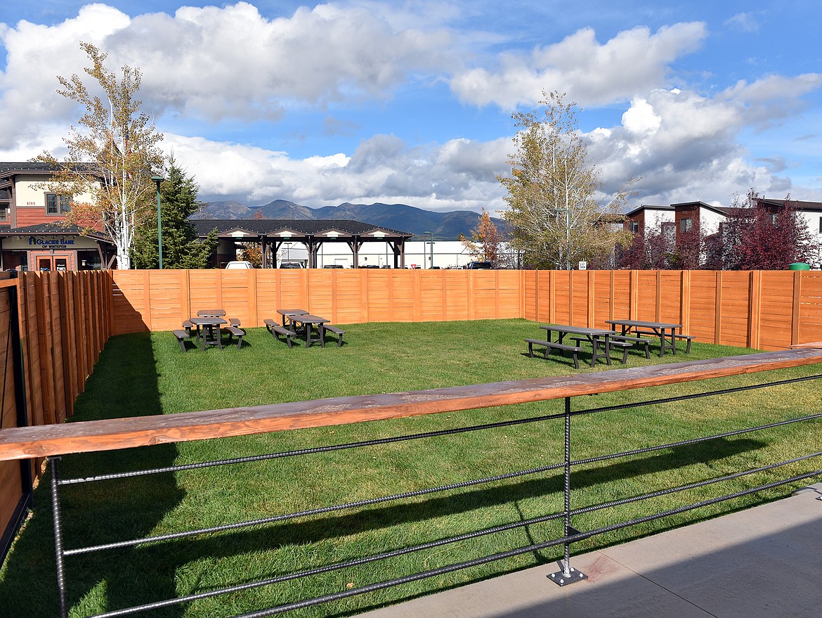 The lush, grassy beer garden at the new SunRift Beer Company. (Julie Engler/Whitefish Pilot)