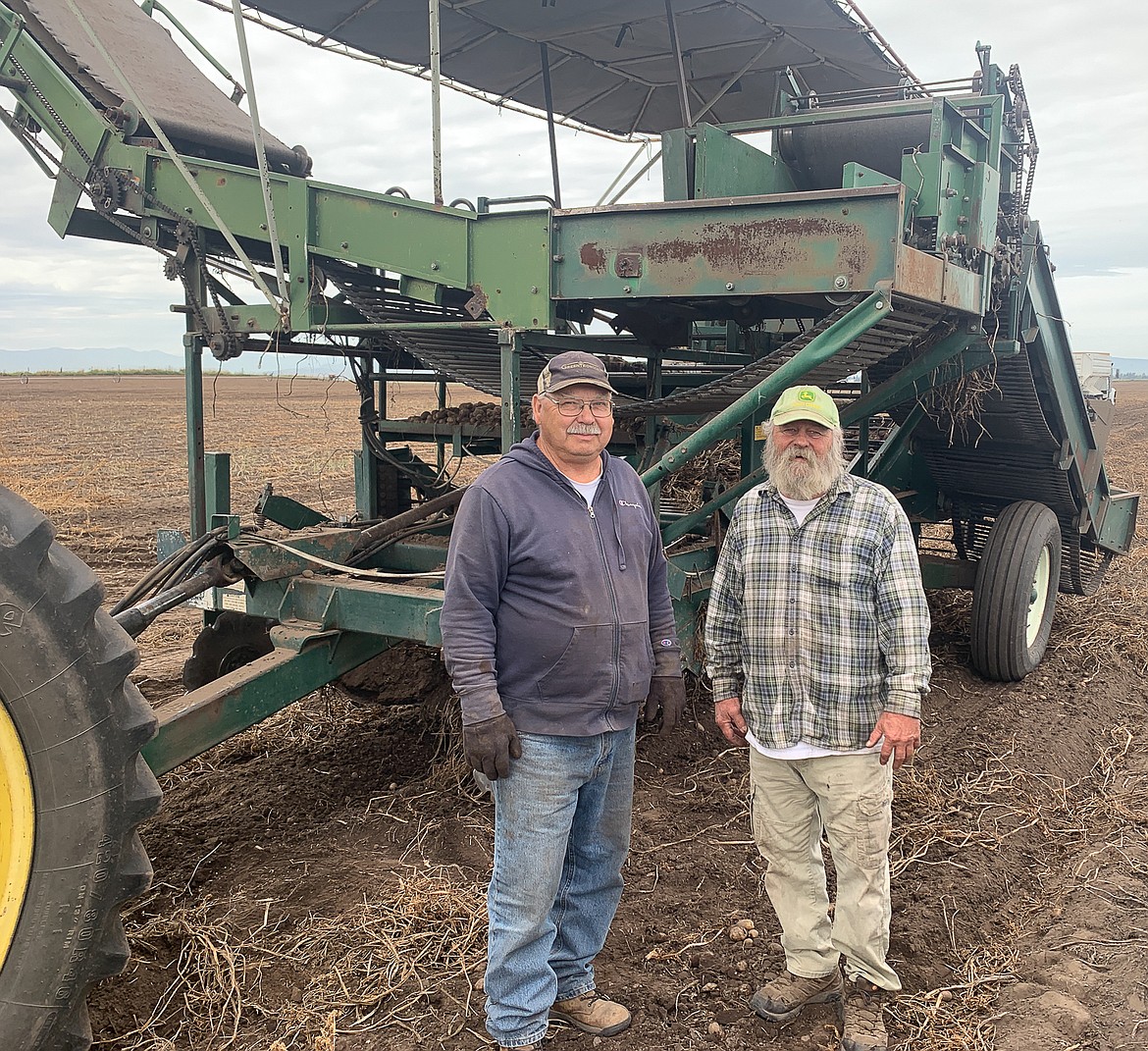 Neal Fleming and brother Greg prepare to harvest this year's crop of seed potatoes. (Mike O'Halloran photo)