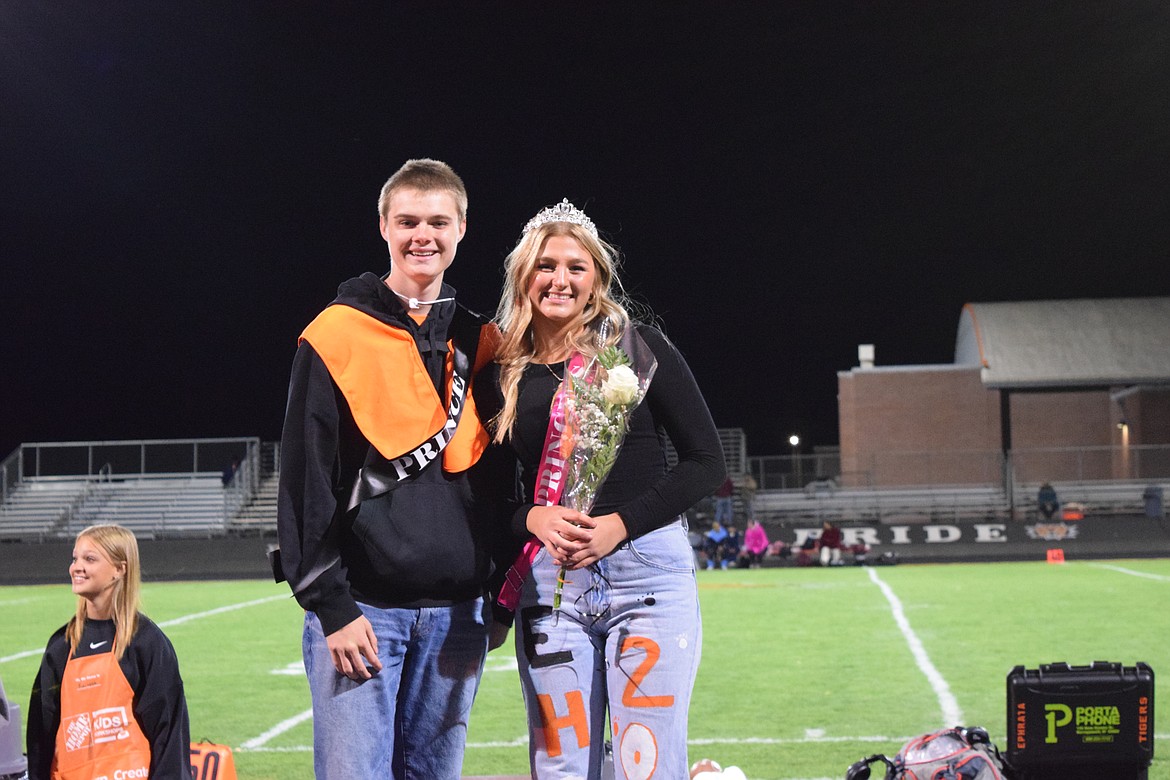 Noah Ferebee and Peyton Trautman showed off their black and orange as they represented the class of 2024 as this year’s Homecoming prince and princess.