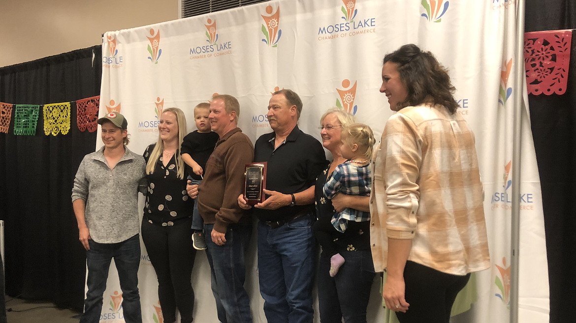 John LeFave and family accept the 2023 Ag Hall of Fame award on Tuesday.