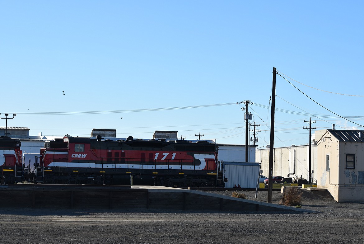 A Columbia Basin Railroad train car sits next to the CBR office in Warden. The Port of Warden Executive Director said Warden’s rail access will soon expand along port-owned land, increasing the likelihood of business moving to that land.